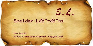 Sneider Lóránt névjegykártya
