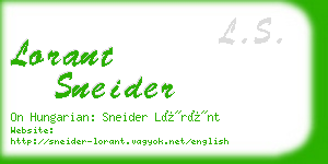 lorant sneider business card